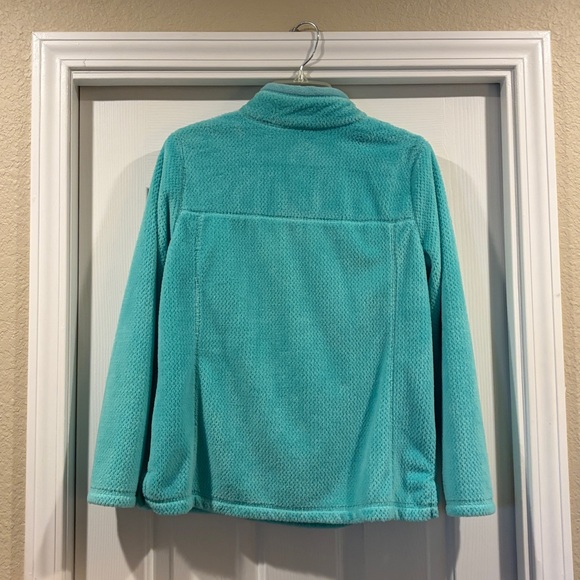 Talbots Turquoise Quarter-Zip Fleece Pullover MP like new - Picture 4 of 4